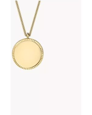 Fossil Ellis Gold-tone Stainless Steel Pendant Necklace - Metallic