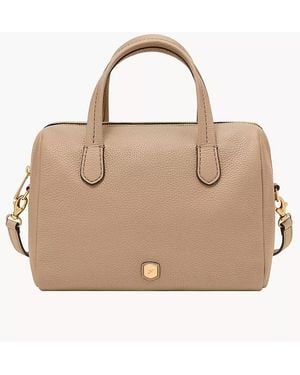 Fossil Lainey Leather Satchel - Natural