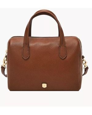 Fossil Lainey Leather Satchel - Brown