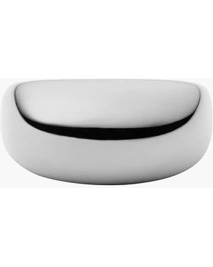 Fossil Ellis Domed Collection Stainless Steel Band Ring - White