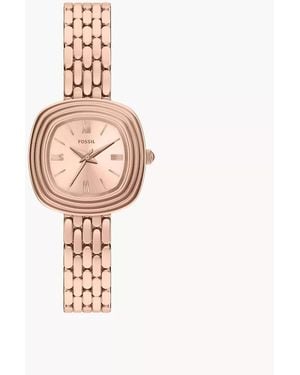 Fossil Emerson Three-hand Rose Gold-tone Stainless Steel Watch - White