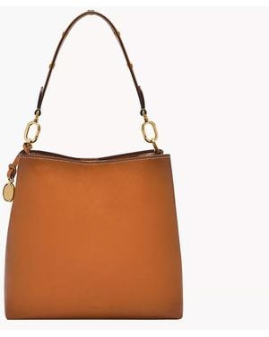 Fossil Jessie Leather Bucket Shoulder Bag - Brown