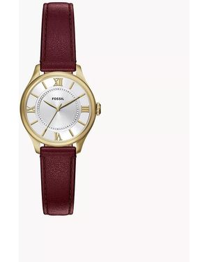 Fossil Gilmore 28 Mm Three-hand Red Leather Watch