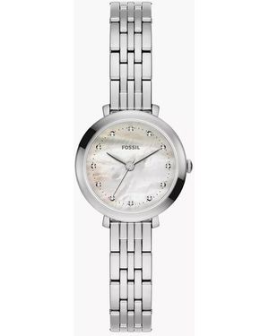 Fossil Heidi 26 Mm Three-hand Stainless Steel Watch - White