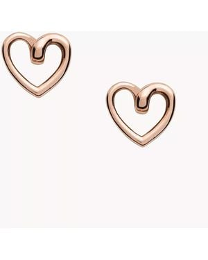 Fossil Rose Gold-tone Stainless Steel Stud Earrings Jewellery Jof00609791 - Metallic