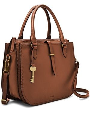Fossil Ryder Leather Medium Satchel - Brown