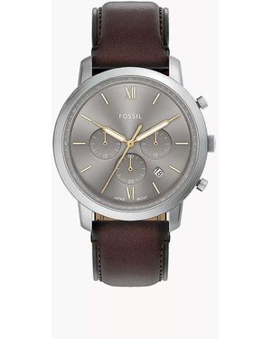 Fossil Neutra Chronograph Brown Leather Watch - Grey
