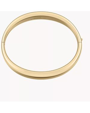 Fossil Ellis Domed Collection Gold-tone Stainless Steel Bangle Bracelet - Metallic