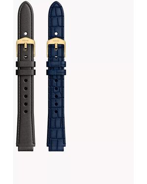 Fossil 14 Mm Black And Blue Leather Raquel Strap Set