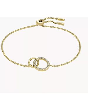 Fossil Hazel Icons Gold-tone Stainless Steel Chain Bracelet - Metallic