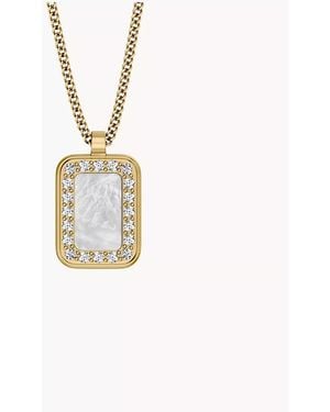 Fossil Raquel Glitz White Mother-of-pearl Pendant Necklace