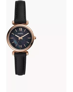 Fossil Carlie Mini Watch Es4700 Leather - Black