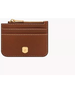 Fossil Lennox Zip Card Case - Brown
