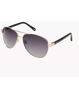Fossil Aviator Sunglasses - Metallic