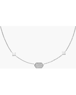 Fossil Hazel Paper Glitz Stainless Steel Station Necklace - Metallic