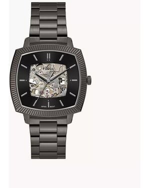 Fossil Nick Jonas X Machine Luxe Automatic Gunmetal Stainless Steel Watch - Black