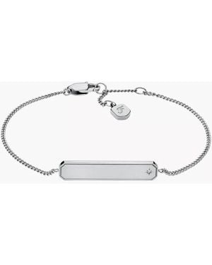 Fossil Sadie Stainless Steel Id Bracelet - Natural