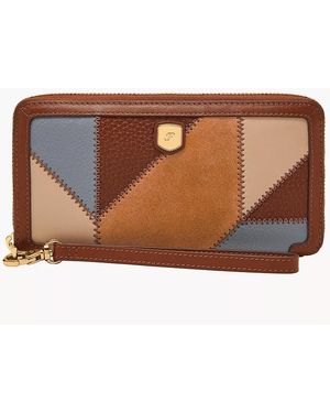 Fossil Lennox Rfid Zip Continental Wallet - Brown
