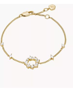 Fossil Ellis Mixed Shapes Gold-tone Brass Station Bracelet - Natural