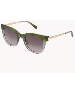Fossil Dalia Rounded Square Sunglasses - Metallic