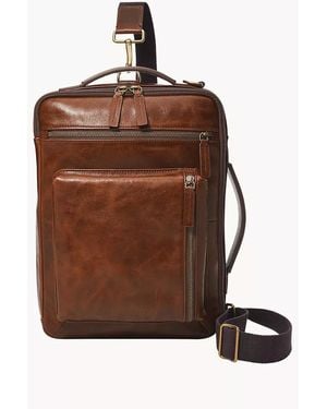 Fossil Buckner Leather Commuter Bag - Brown