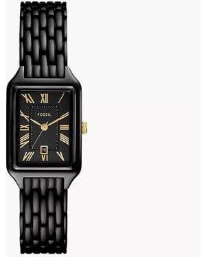 Fossil Raquel Three-hand Date Black Stainless Steel Watch