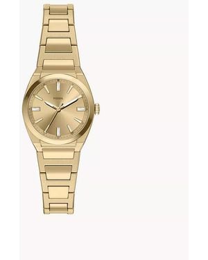 Fossil Everett Three-hand Gold-tone Stainless Steel Watch - Metallic