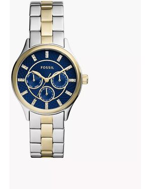 Fossil Modern Sophisticate Multifunction Two-tone Stainless Steel Watch - Blue