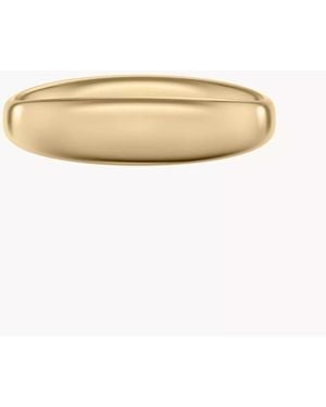 Fossil Ellis Domed Collection Gold-tone Stainless Steel Band Ring - Natural