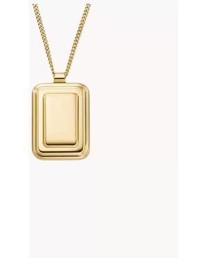Fossil Raquel Gold-tone Stainless Steel Pendant Necklace - Metallic