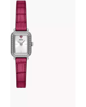 Fossil Raquel Mini 18 Mm Two-hand Pink Leather Watch