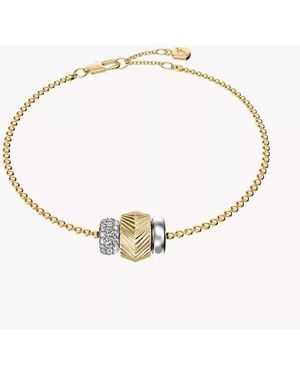Fossil Harlow Rondelles Two-tone Stainless Steel Station Bracelet - Metallic