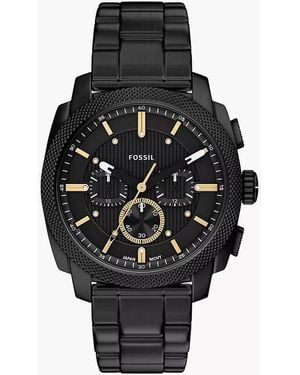 Fossil Machine 44 Mm Chronograph Black Stainless Steel Watch