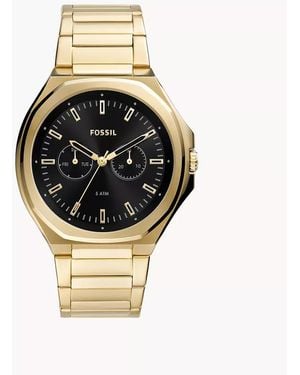 Fossil Evanston Multifunction Gold-tone Stainless Steel Watch - Metallic