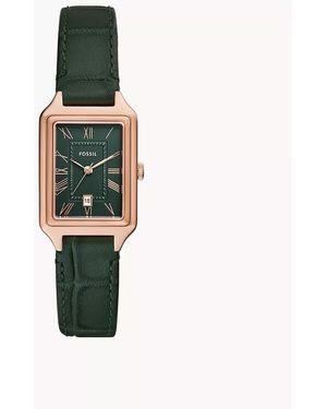 Fossil Raquel Three-hand Date Green Croco Litehidetm Leather Watch