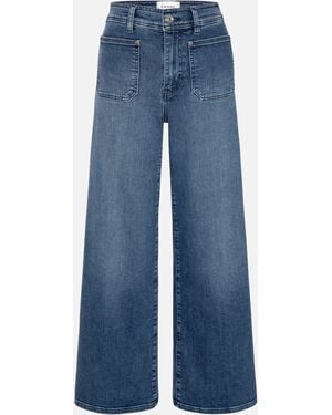 FRAME Slim Palazzo Crop Harbour Pocket - Blue