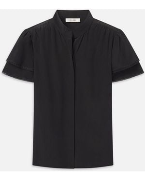 FRAME The Silk Arcadia Top - Black
