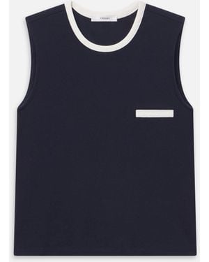 FRAME The Pique Pocket Tank - Blue