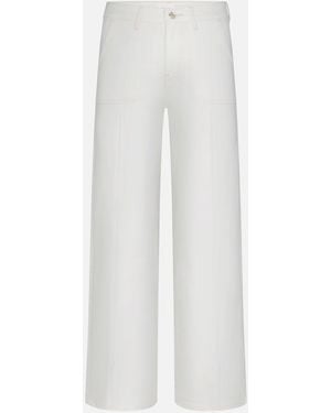 FRAME Le Slim Palazzo Pintuck Pocket - White
