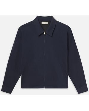 FRAME Seersucker Blouson - Blue