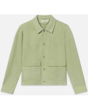FRAME Suede Trucker Jacket - Green