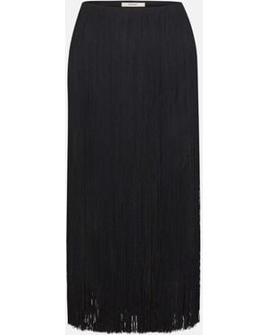FRAME The Fringe Midi Skirt - Black