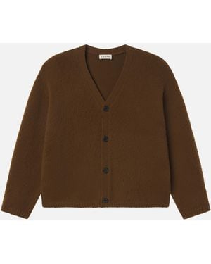 FRAME Brushed Cashmere Cardigan - Brown