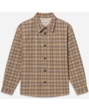 FRAME Woollen Plaid Overshirt - Natural