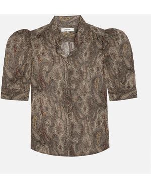 FRAME The Gillian Top - Gray