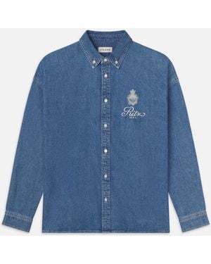 FRAME Ritz Embroidery Denim Shirt - Blue