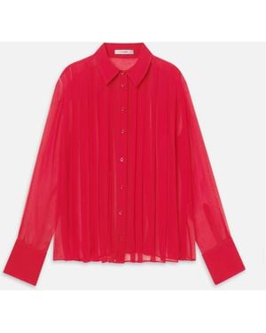 FRAME The Whisper Pleat Top - Red