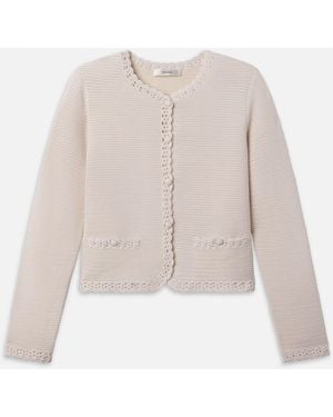 FRAME The Crochet Trim Jacket - Natural