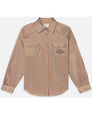 FRAME Ritz Striped Pyjama Shirt - Natural