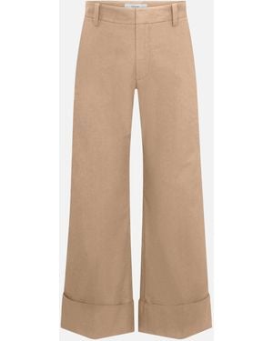 FRAME The Cuffed Slim Palazzo Trouser - Natural